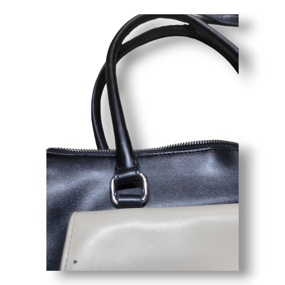 Charles Jourdan vintage black and white leather bag